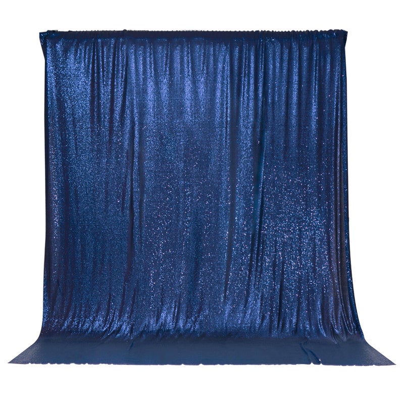 PartyDelight Navy Blue Sequin Backdrop 6x6ft - High Density 3mm Shimmer Sequin Background for Independence Day, July 4th, Birthday & Live Decor, 4-Inch Rod Pocket - Image 1